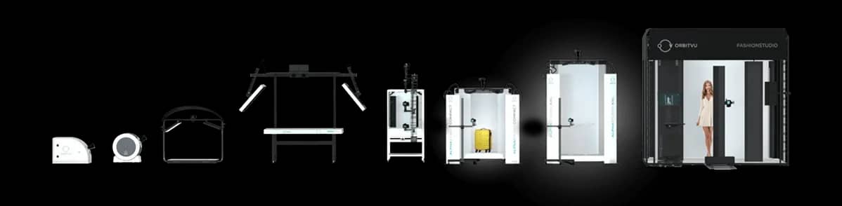Gamma di studi fotografici automatizzati Orbitvu, dai tavoli rotanti compatti al Fashion Studio completo