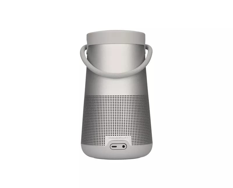 Fotografia di elettronica con speaker argentato