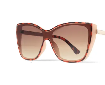 Occhiali da sole cat-eye oversize tartarugati marroni