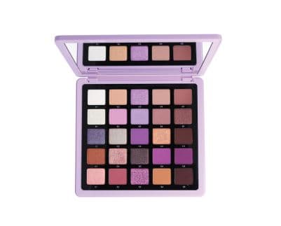 Grande palette di ombretti viola con specchio