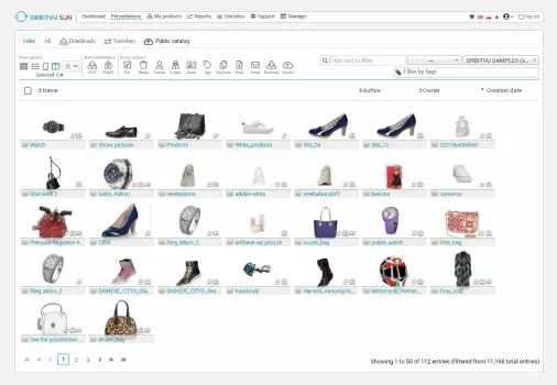 Esempio di interfaccia del catalogo prodotti