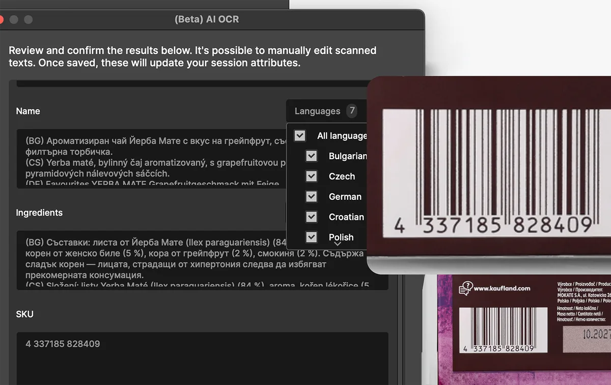 Orbitvu Station metadata and OCR extraction example