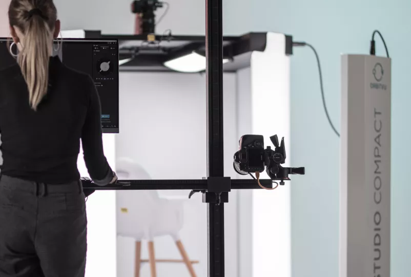 Posizionamento della fotocamera su Alphastudio Compact