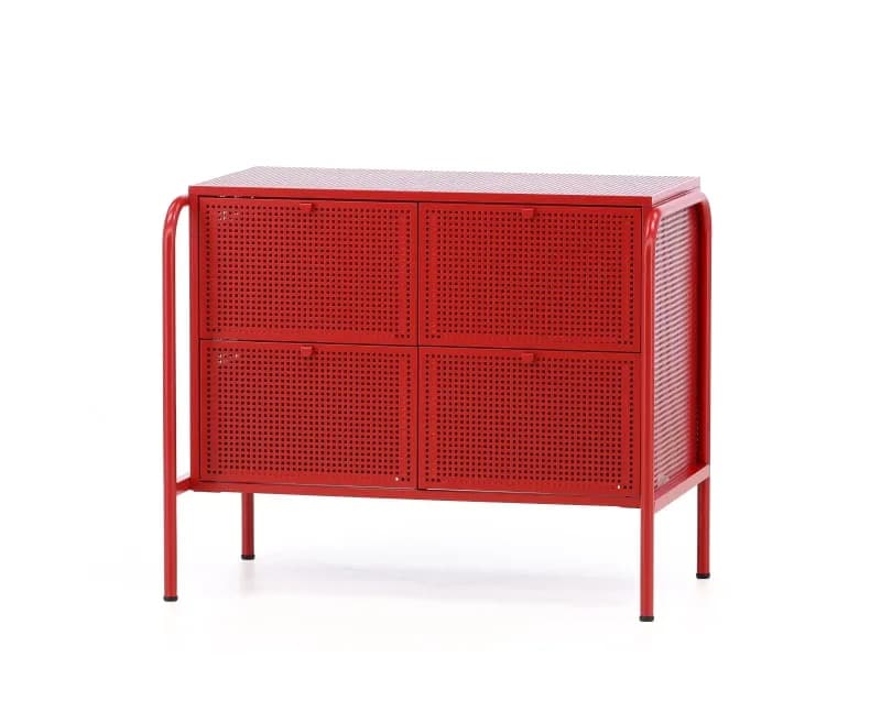 Packshot di un mobiletto rosso