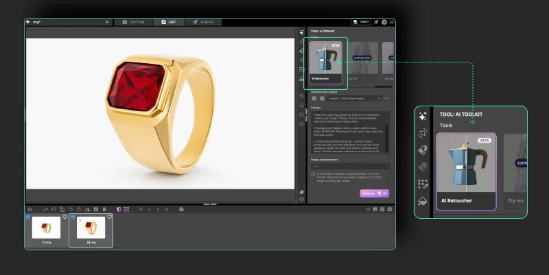 Apri l'AI Toolkit e seleziona AI Retoucher