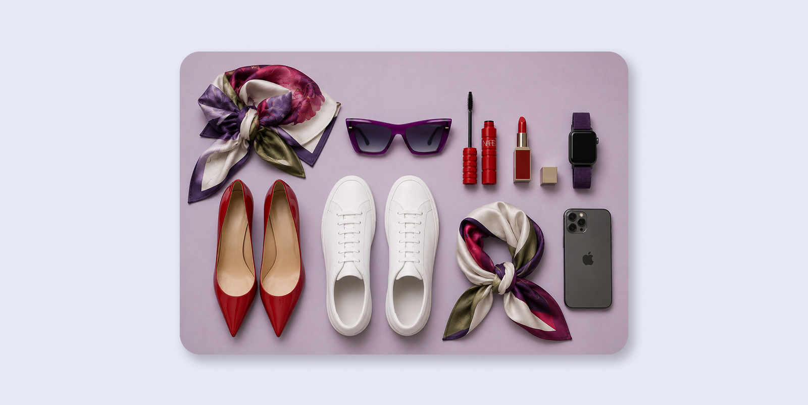 Esempio di knolling flat lay