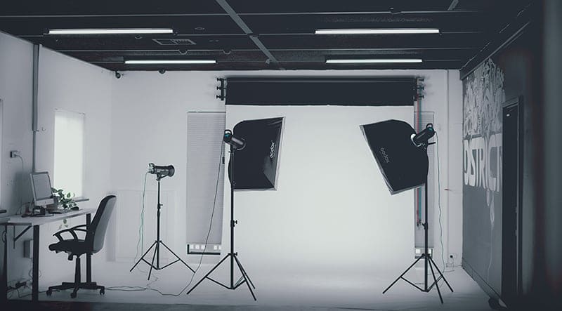 Un allestimento di studio tradizionale