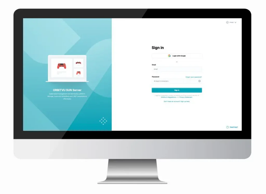 Schermata di login al server su monitor desktop