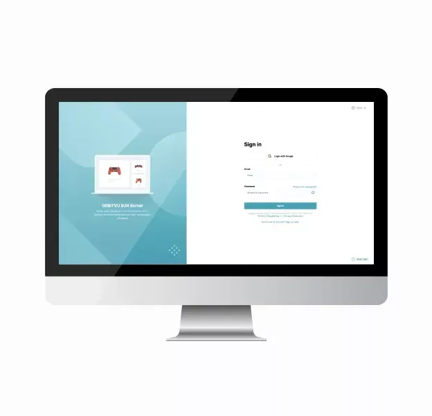 Pagina di login di Orbitvu SUN Server